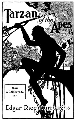 Couverture du livre Tarzan of the Apes par Fred J. Arting, 1914. Creative Commons